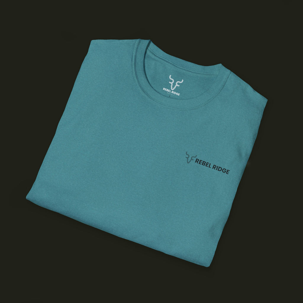 Adventure Hiker T-Shirt — Vibrant Mountain Sunset Backpacking Tee