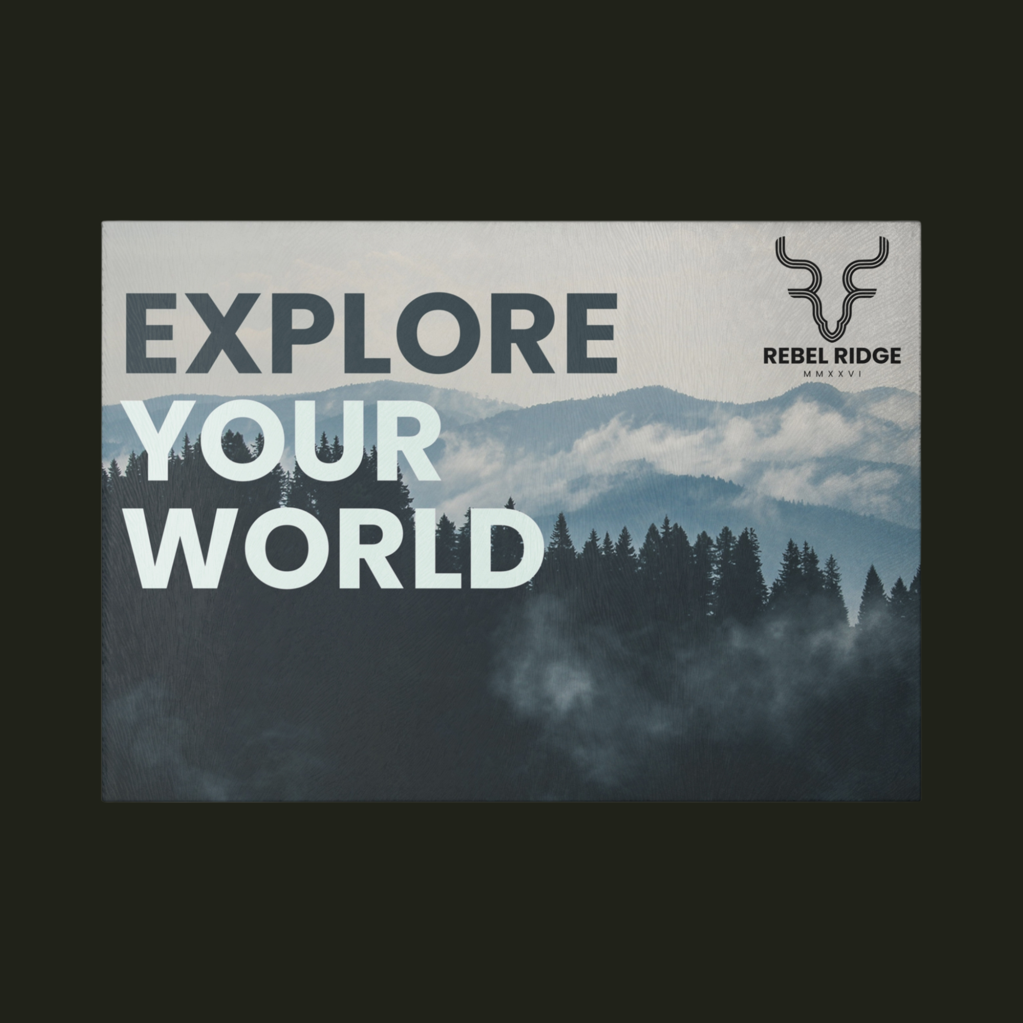 "Explore Your World" Glass Cutting Board