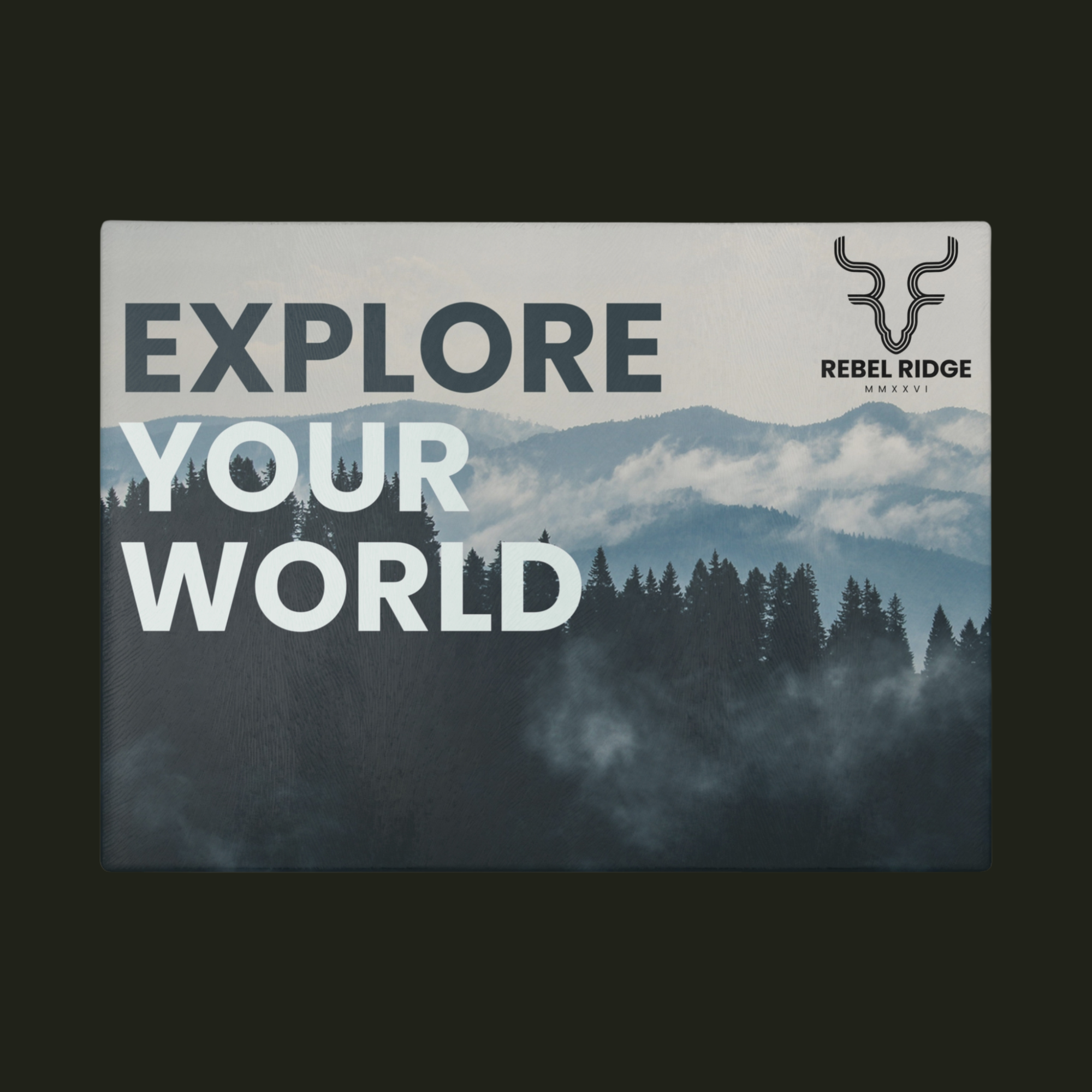 "Explore Your World" Glass Cutting Board