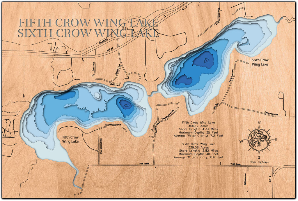 Fifth Crow Wing Lake and Sixth Crow Wing Lake (Hubbard)